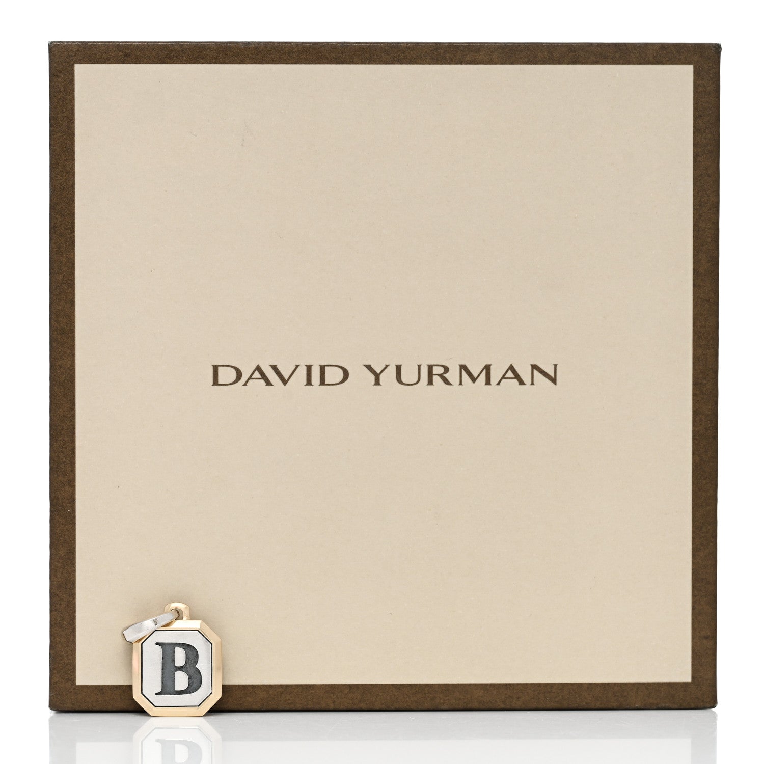 David Yurman Sterling Silver 14K Yellow Gold 17mm Amulet Initial B Pendant 5 of 5