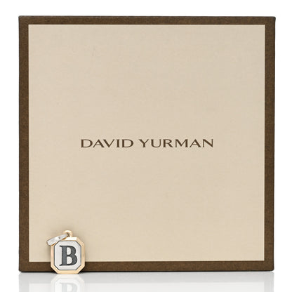 David Yurman Sterling Silver 14K Yellow Gold 17mm Amulet Initial B Pendant 5 of 5