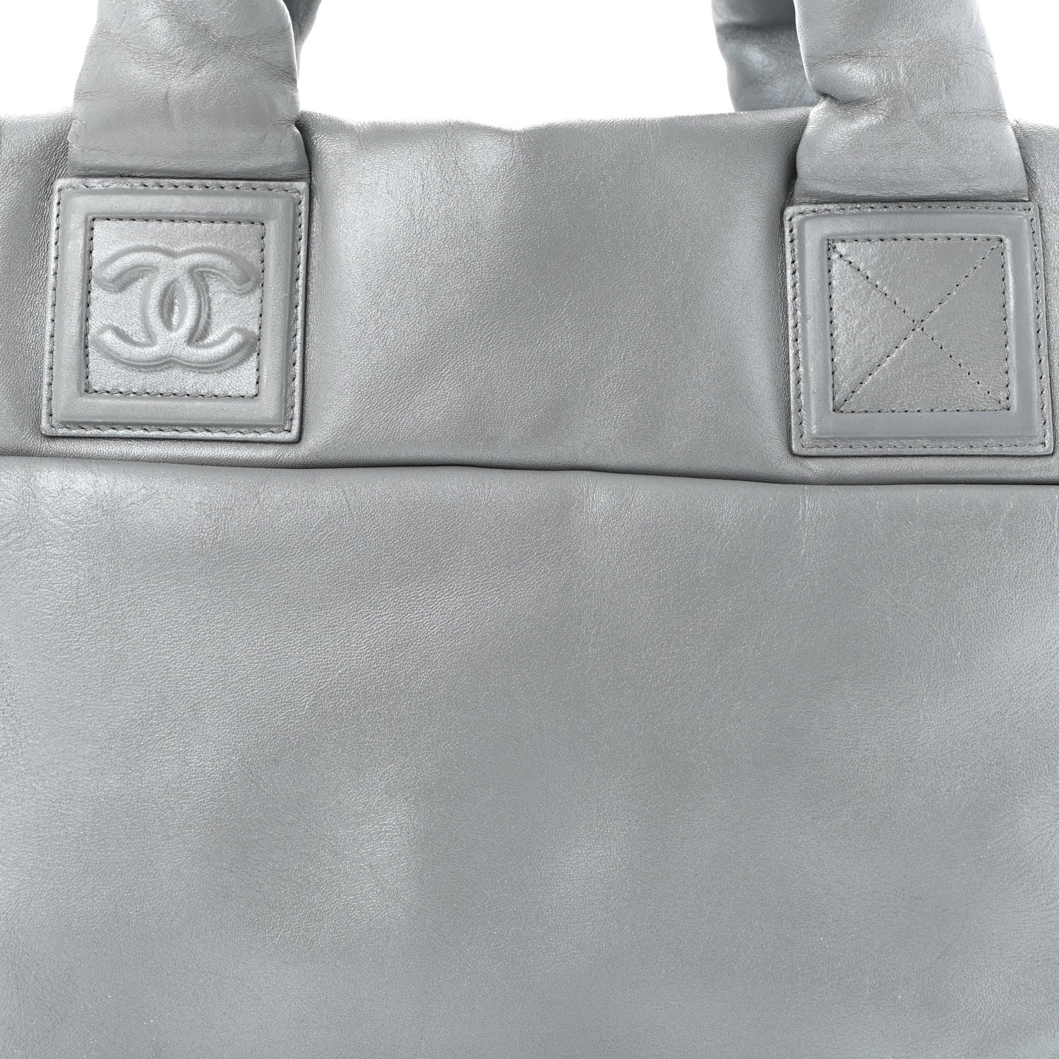 Chanel Metallic Lambskin Quilted Small Coco Cocoon Reversible Tote Light Grey 12 of 22