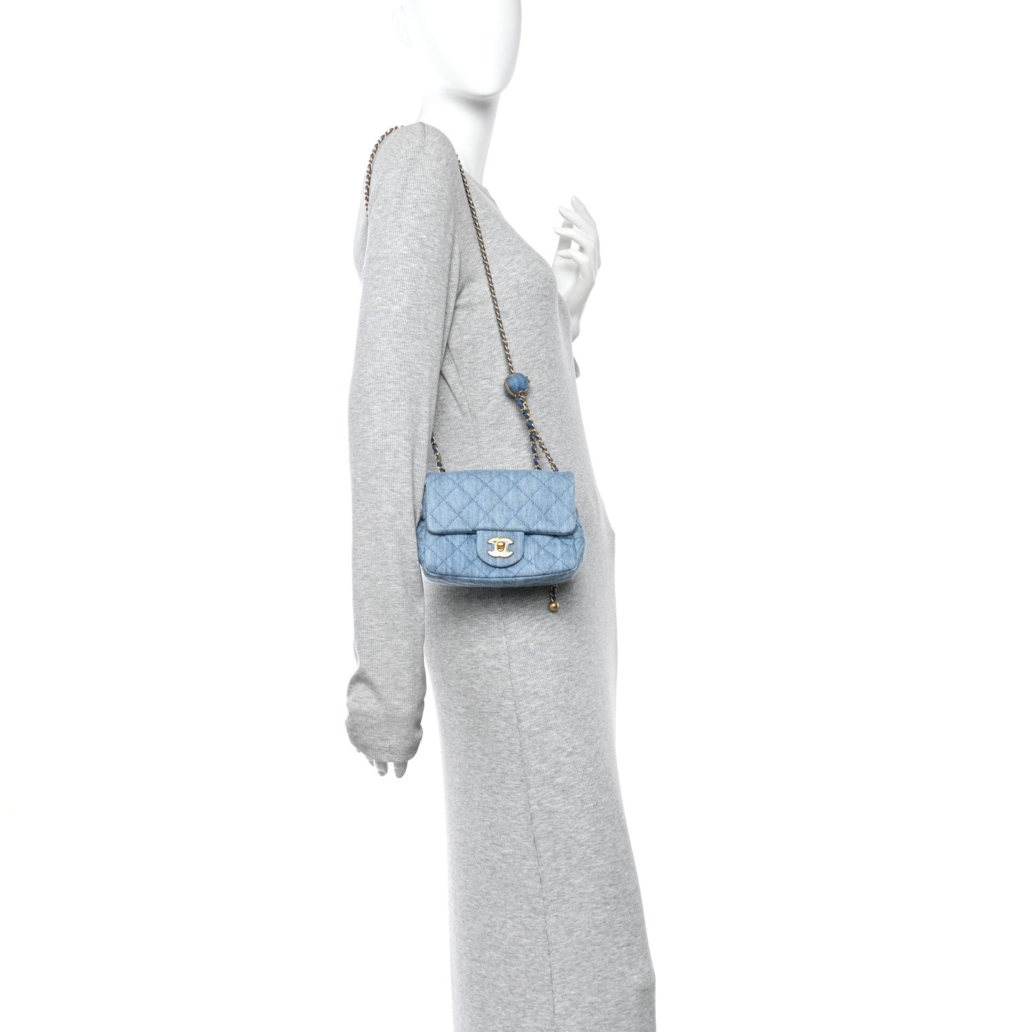 Chanel Denim Quilted Mini Pearl Crush Flap Blue 1882292 – FASHIONPHILE