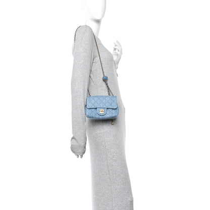 Chanel Denim Quilted Mini Pearl Crush Flap Blue 2 of 11