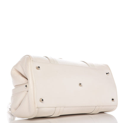 Christian Dior Calfskin Buckle Frame Satchel White 4 of 9