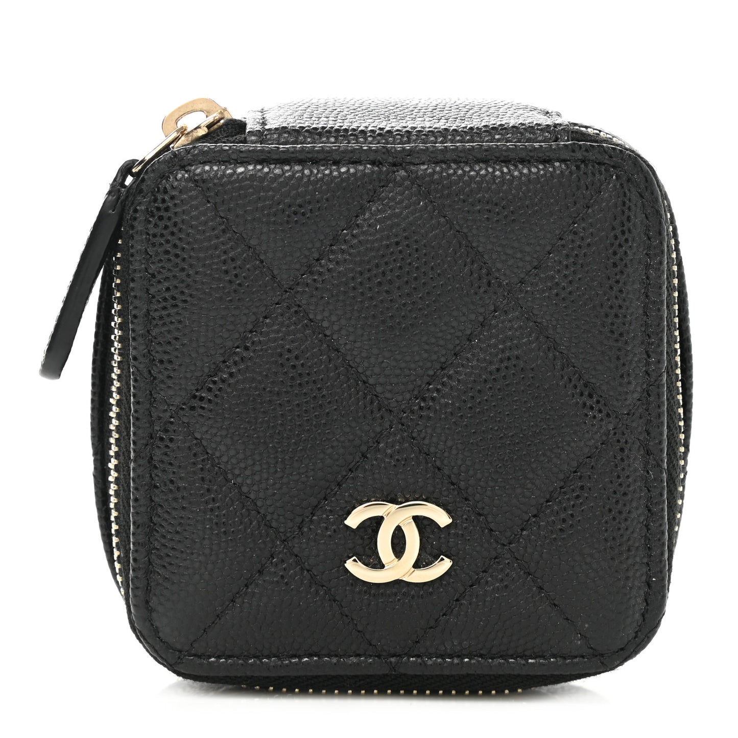 Caviar Quilted Jewelry Travel Case Black