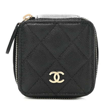 Chanel Caviar Quilted Jewelry Travel Case Black 1 of 8
