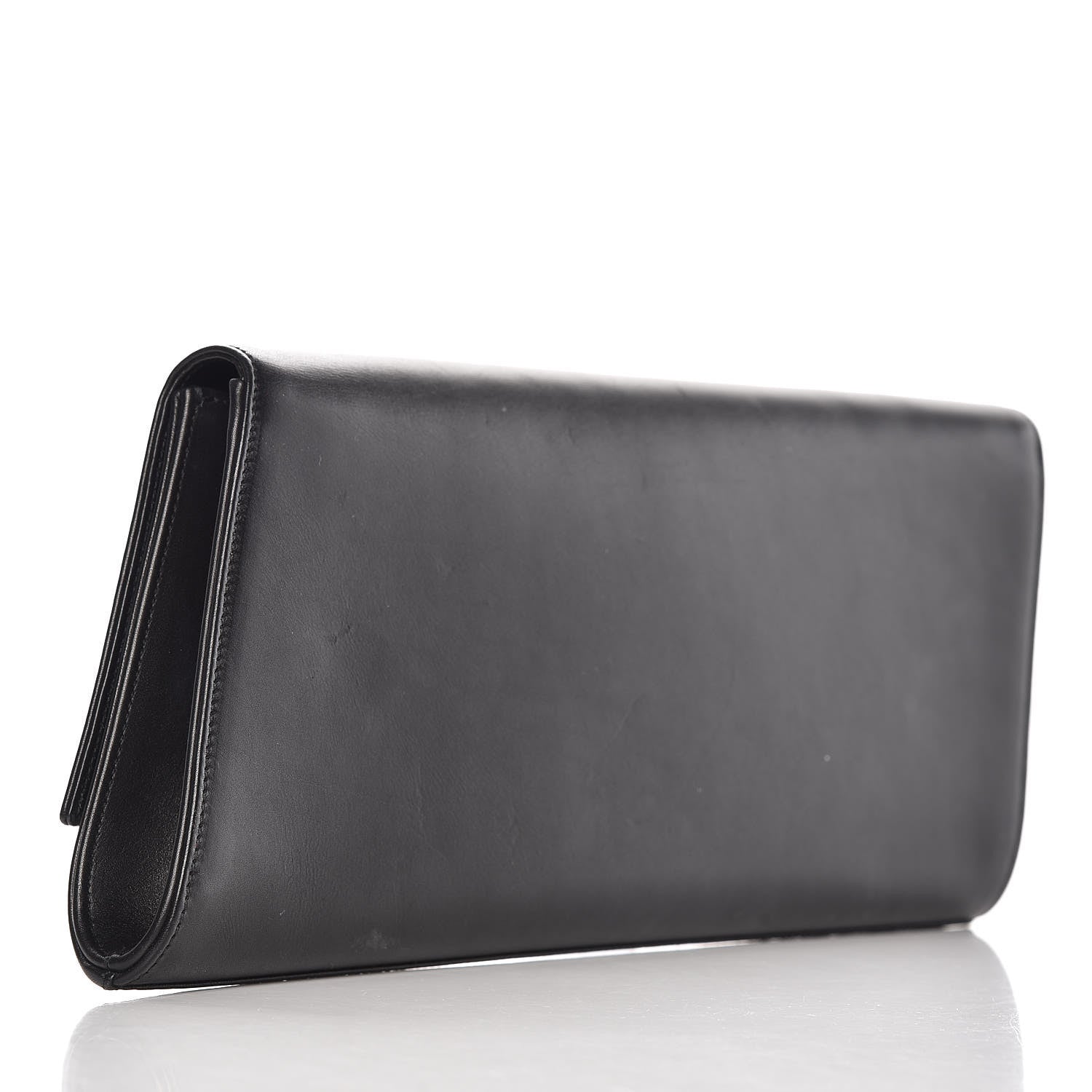 Saint Laurent Calfskin Diagonal Clutch Black 3 of 17