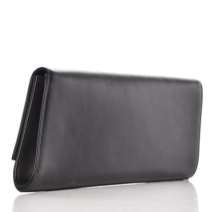 Saint Laurent Calfskin Diagonal Clutch Black 3 of 17