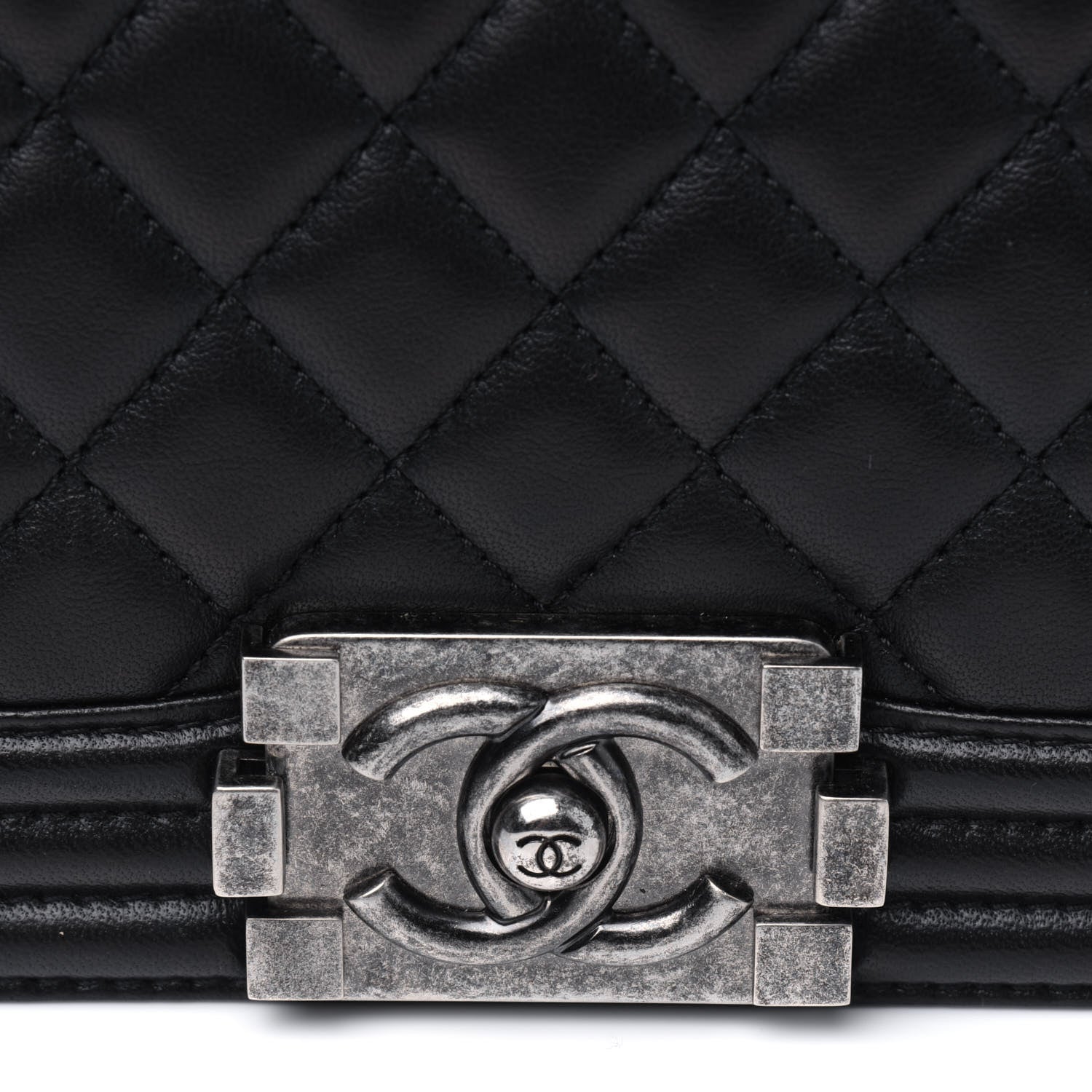 Chanel Lambskin Quilted Medium Boy Flap Black 14 of 15