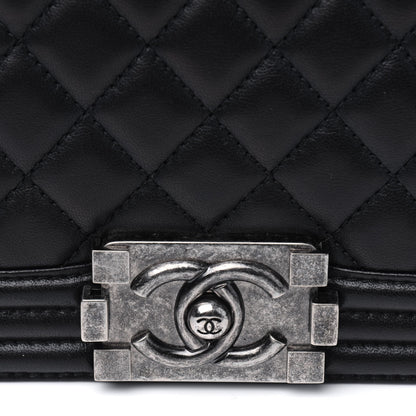 Chanel Lambskin Quilted Medium Boy Flap Black 14 of 15