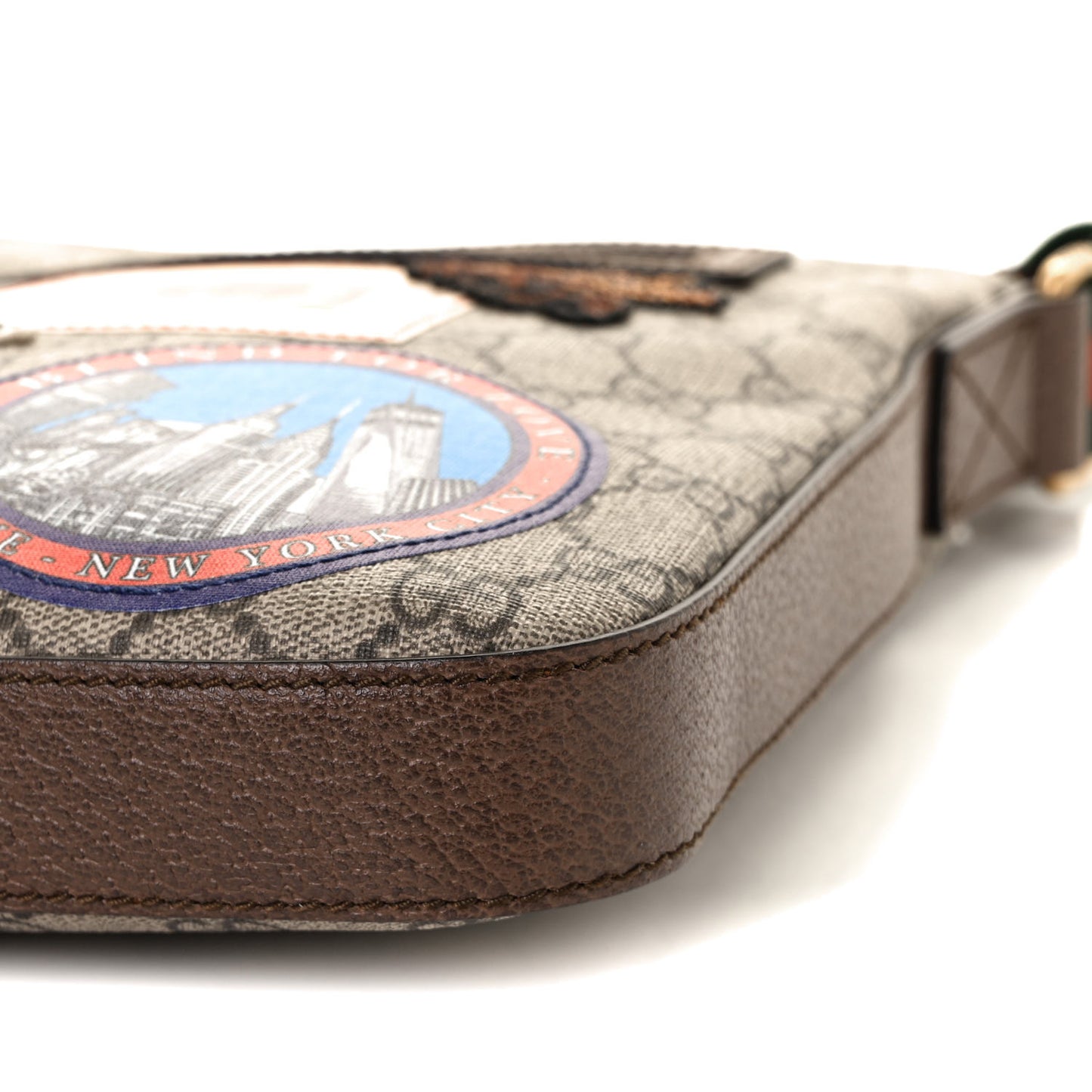 Soft GG Supreme Monogram Courrier Web Medium Flat Messenger Bag Beige New Acero Multicolor