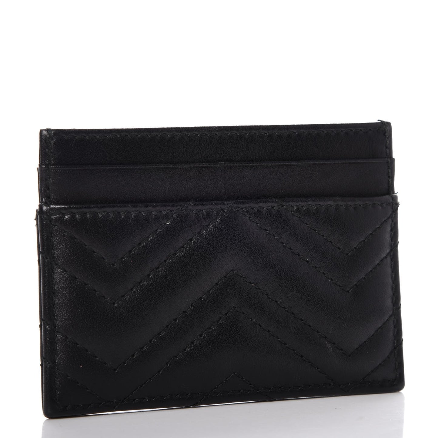 Calfskin Matelasse GG Marmont Card Holder Black