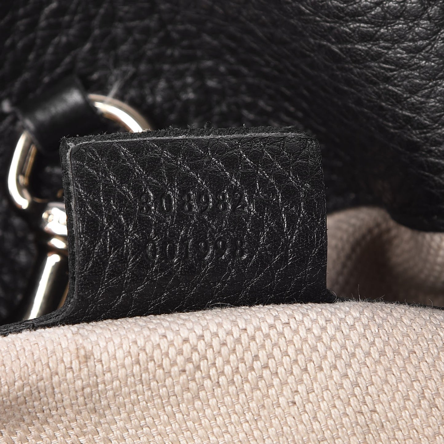 Pebbled Calfskin Medium Soho Chain Shoulder Bag Black