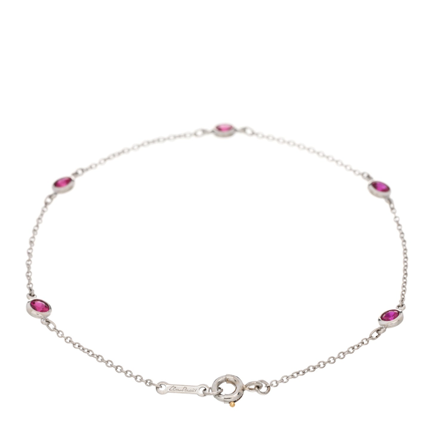 Platinum Ruby Elsa Peretti Color By The Yard 5 Station Bracelet