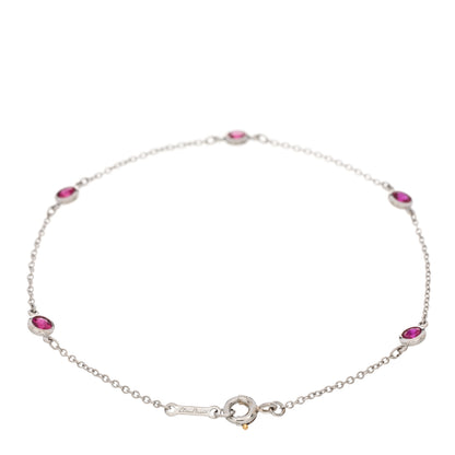 Tiffany Platinum Ruby Elsa Peretti Color By The Yard 5 Station Bracelet 2 of 3