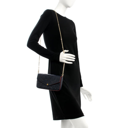 Louis Vuitton Empreinte Pochette Felicie Chain Wallet Marine Rouge 2 of 8