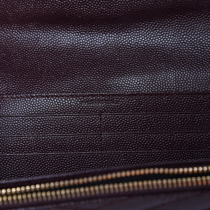 Saint Laurent Grain De Poudre Matelasse Chevron Monogram Flap Wallet Amaranto 7 of 9