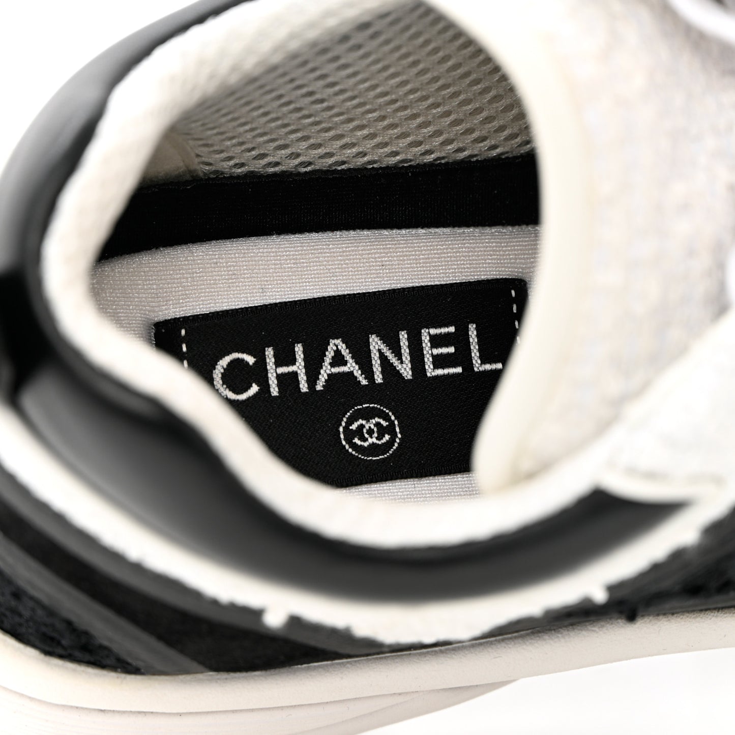 Tweed Suede Calfskin CC Sneakers 36.5 Black White