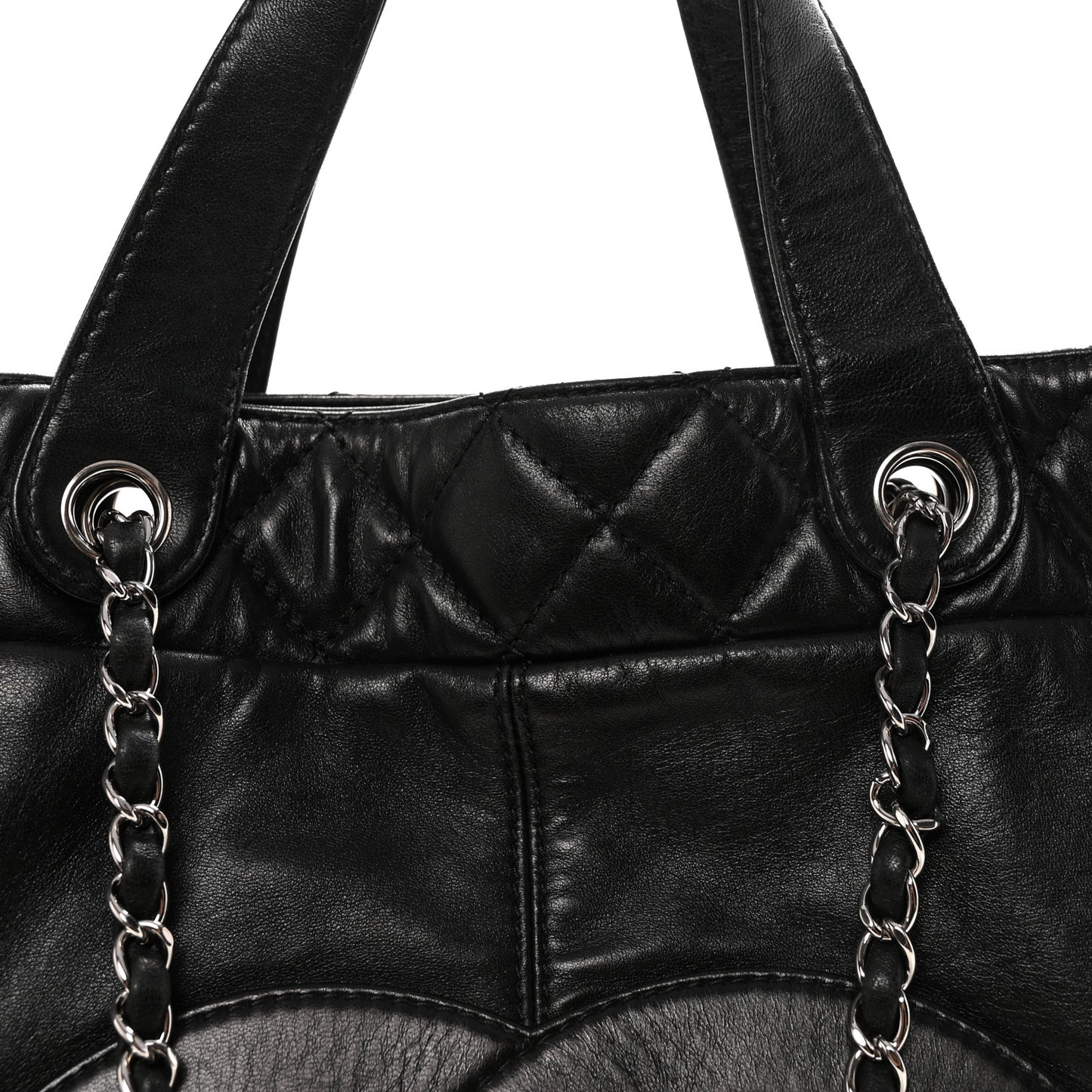 Calfskin Large Trianon Tote Black