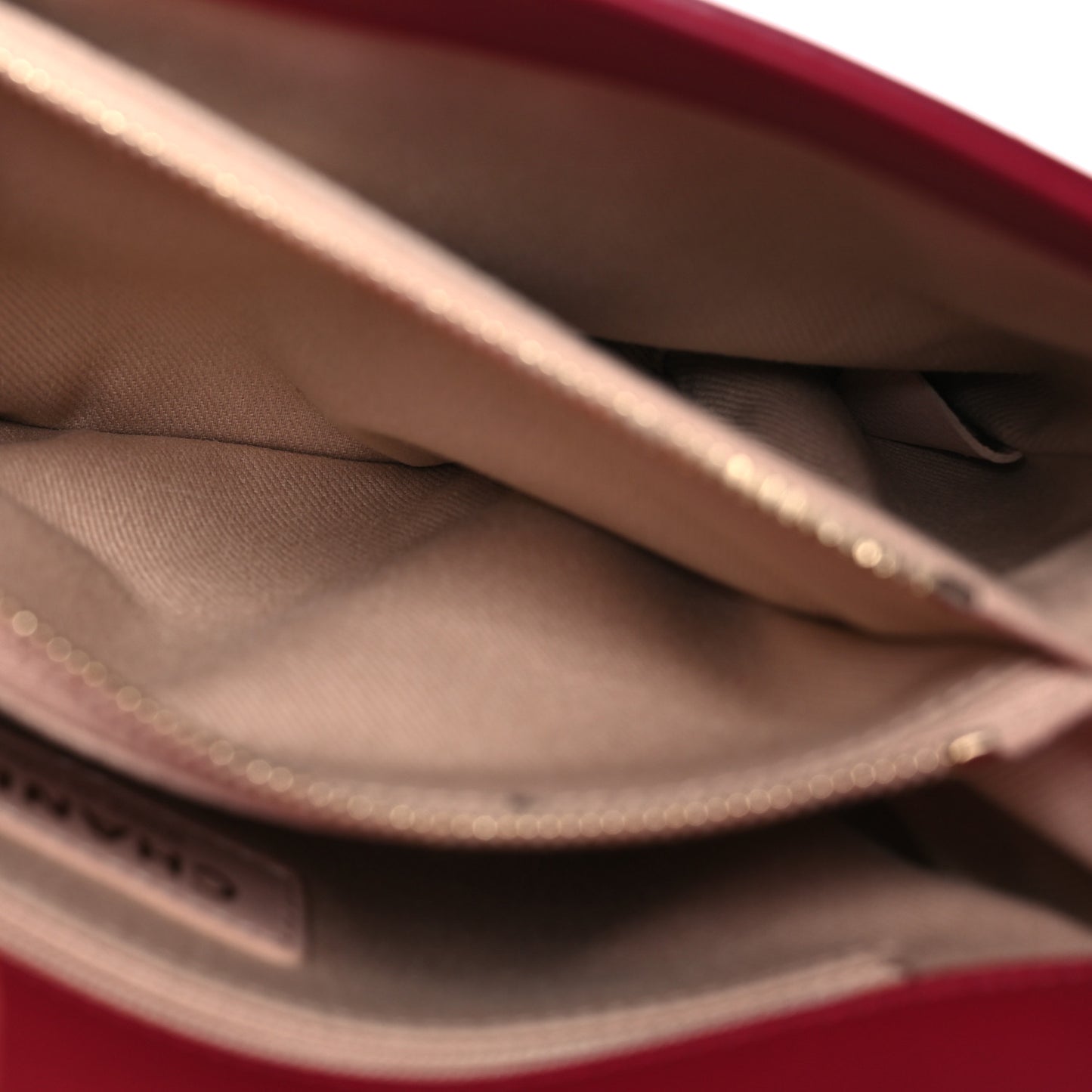 Calfskin Chevron Stitched Small Coco Flap Bag Red
