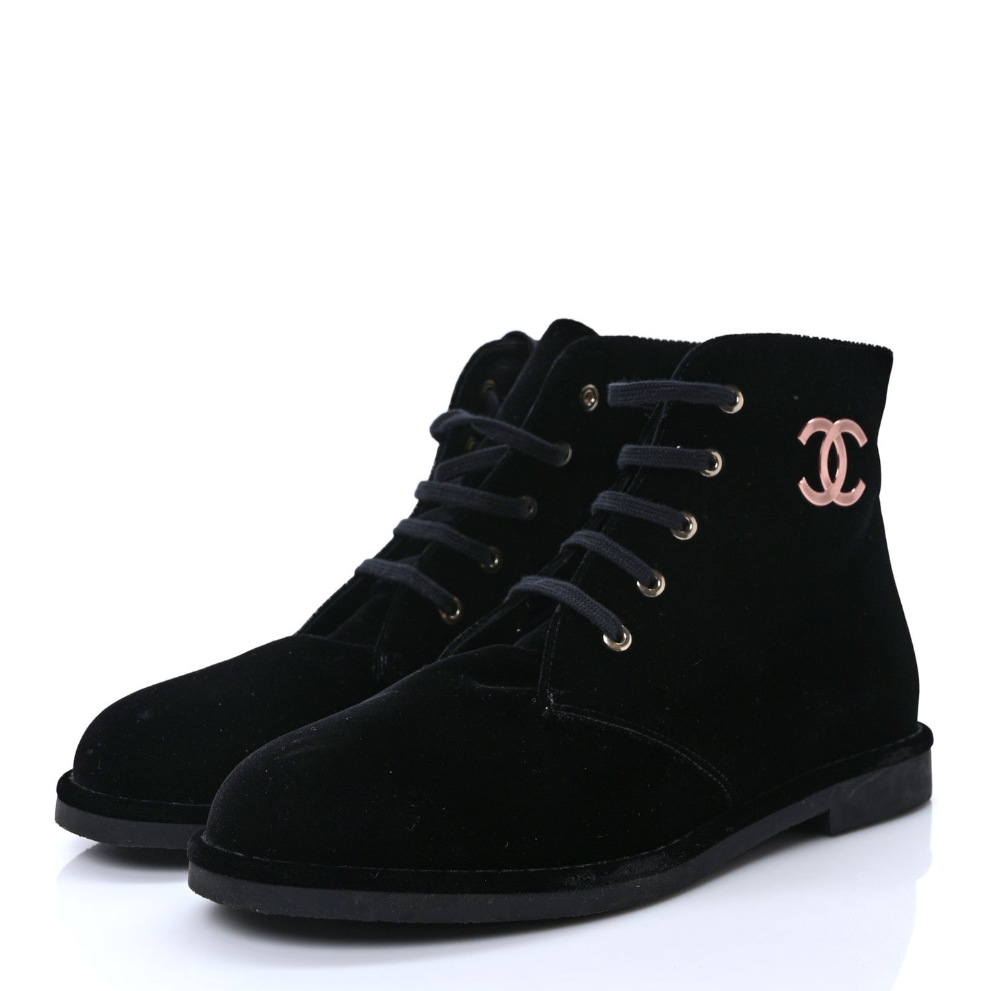Velvet CC Lace Up Boots 41 Black