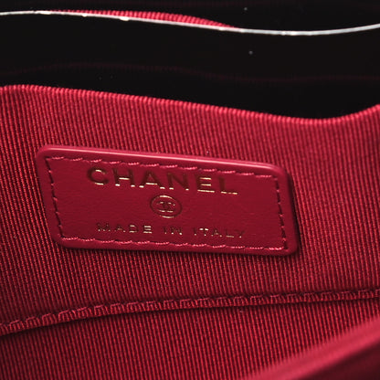 Chanel Shiny Goatskin Quilted Small Chanel 19 Pouch With Handle Black 6 of 11
