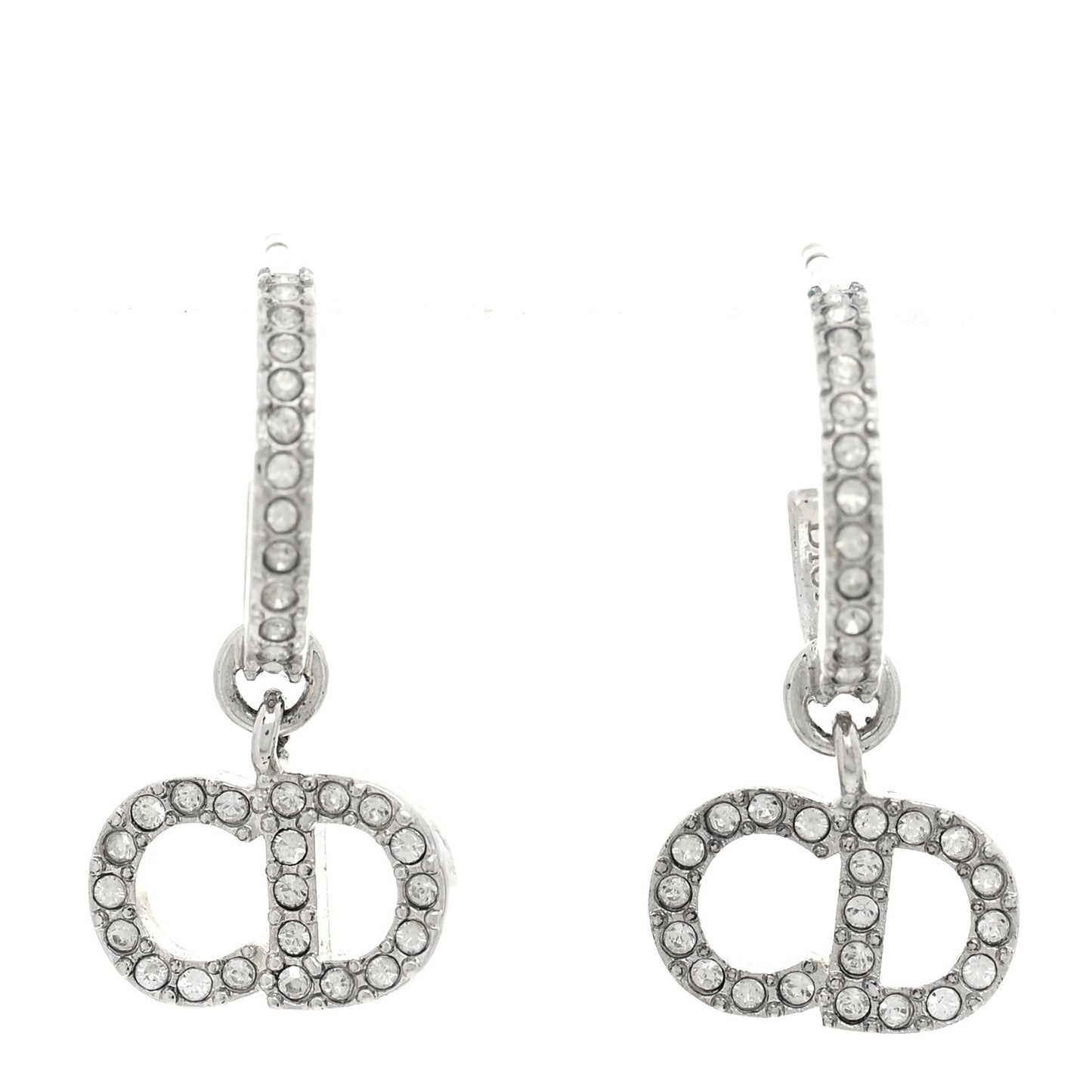 Crystal Clair D Lune Hoop Earrings Silver