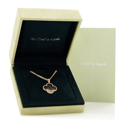 Van Cleef & Arpels 18K Rose Gold Gray Mother of Pearl Magic Alhambra Long Necklace 7 of 7