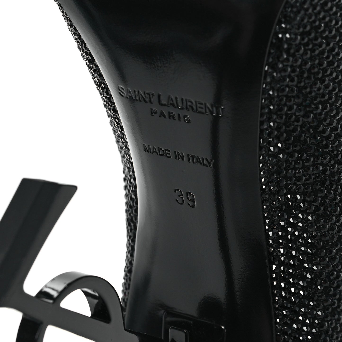 Kid Suede Crystal Embellished Opyum 110 Ankle Strap Sandals 39 Black