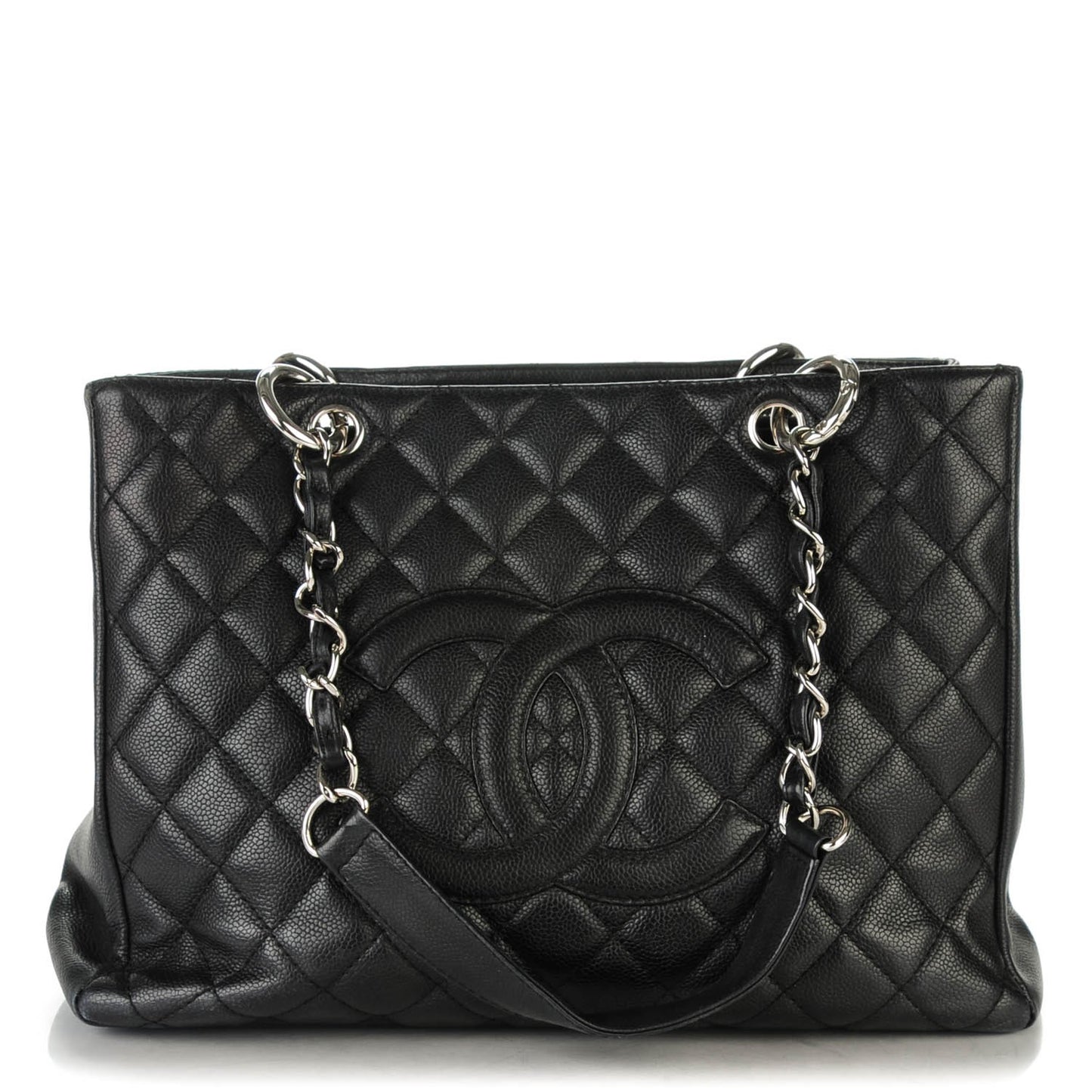 Caviar Quilted Grand Shopping Tote GST Black