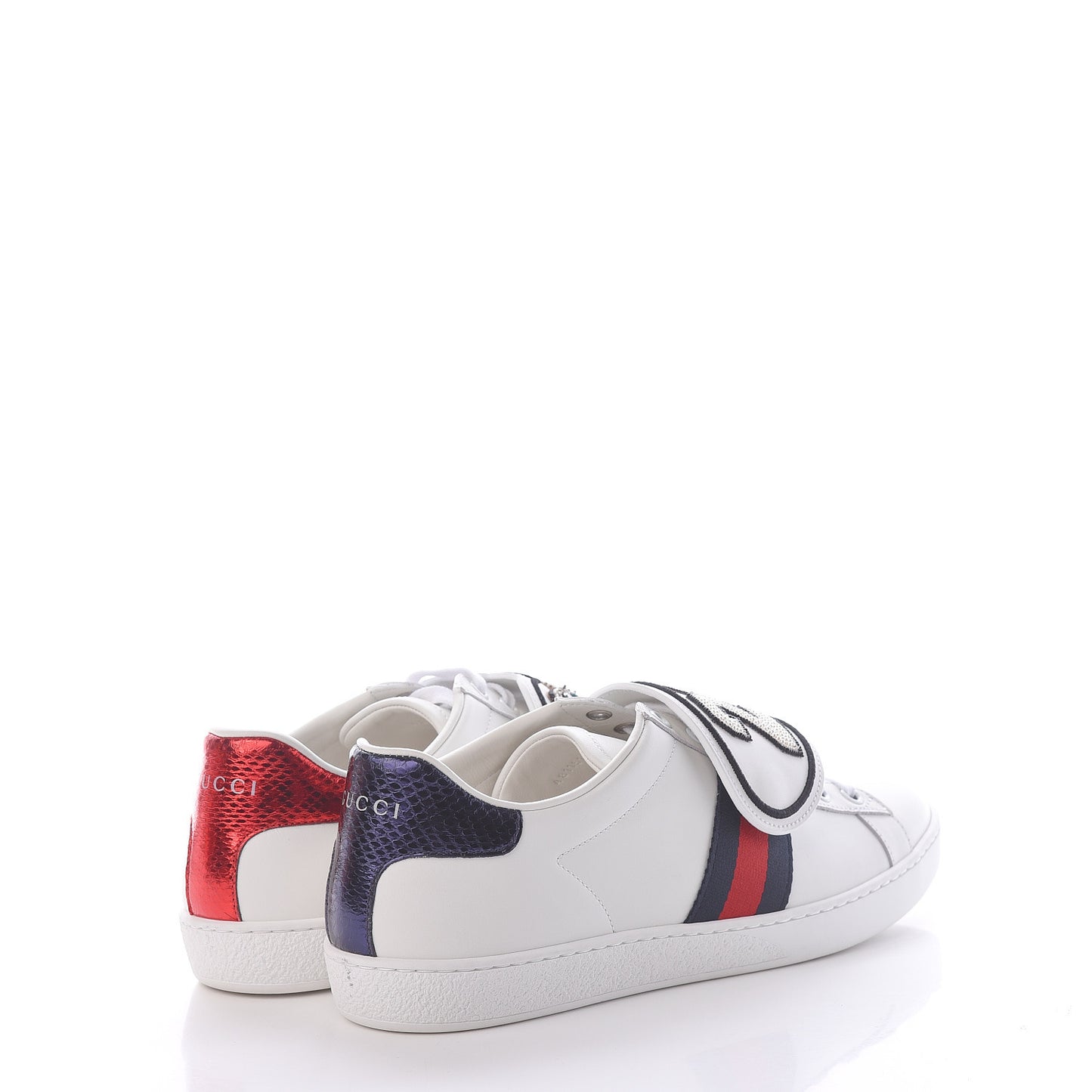 Calfskin Ayers Web Dagger Embroidered Womens Ace Sneakers 40 White