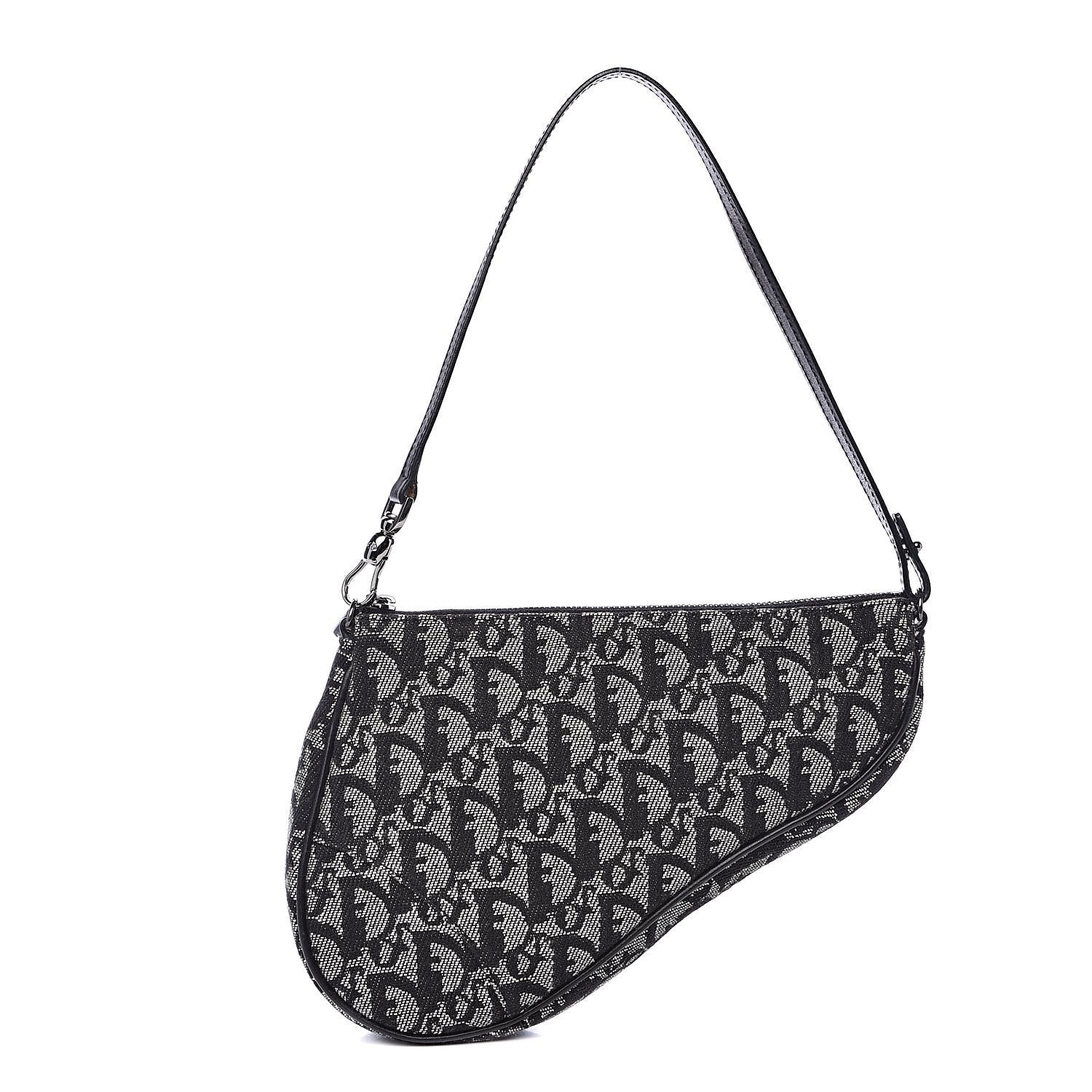 Christian Dior Monogram Mini Saddle Pochette Black 1 of 10