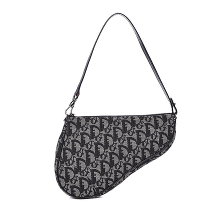 Christian Dior Monogram Mini Saddle Pochette Black 1 of 10