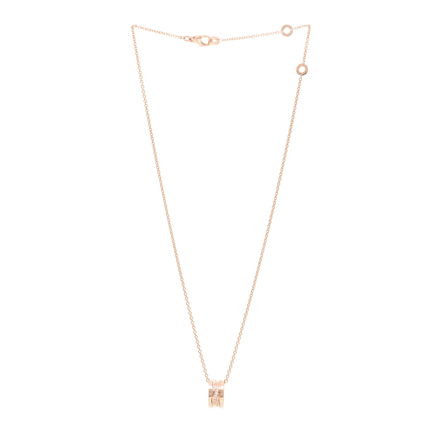 Bulgari 18K Rose Gold Diamond B.Zero1 Legend Pendant Necklace 3 of 4