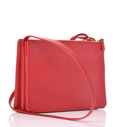 Celine Goatskin Large Trio Crossbody Bag Scarlet 3 of 7