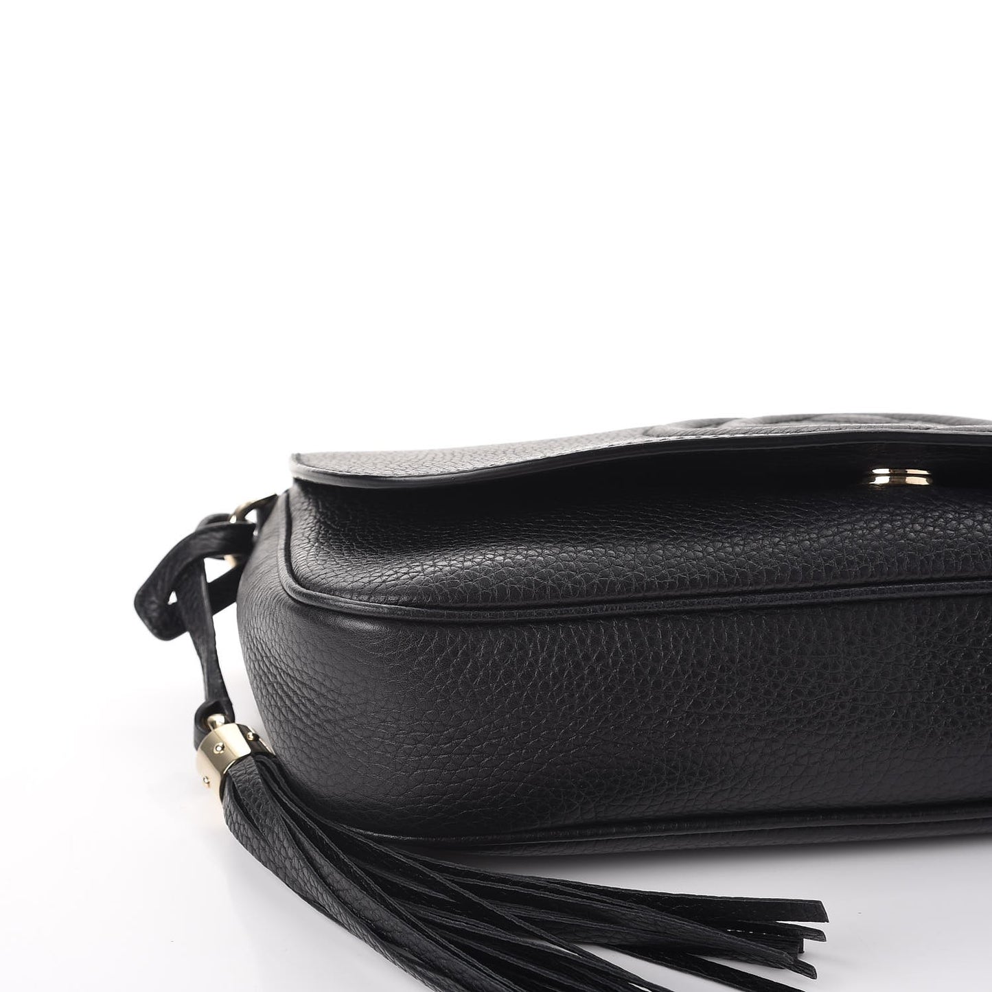 Pebbled Calfskin Medium Soho Flap Crossbody Black