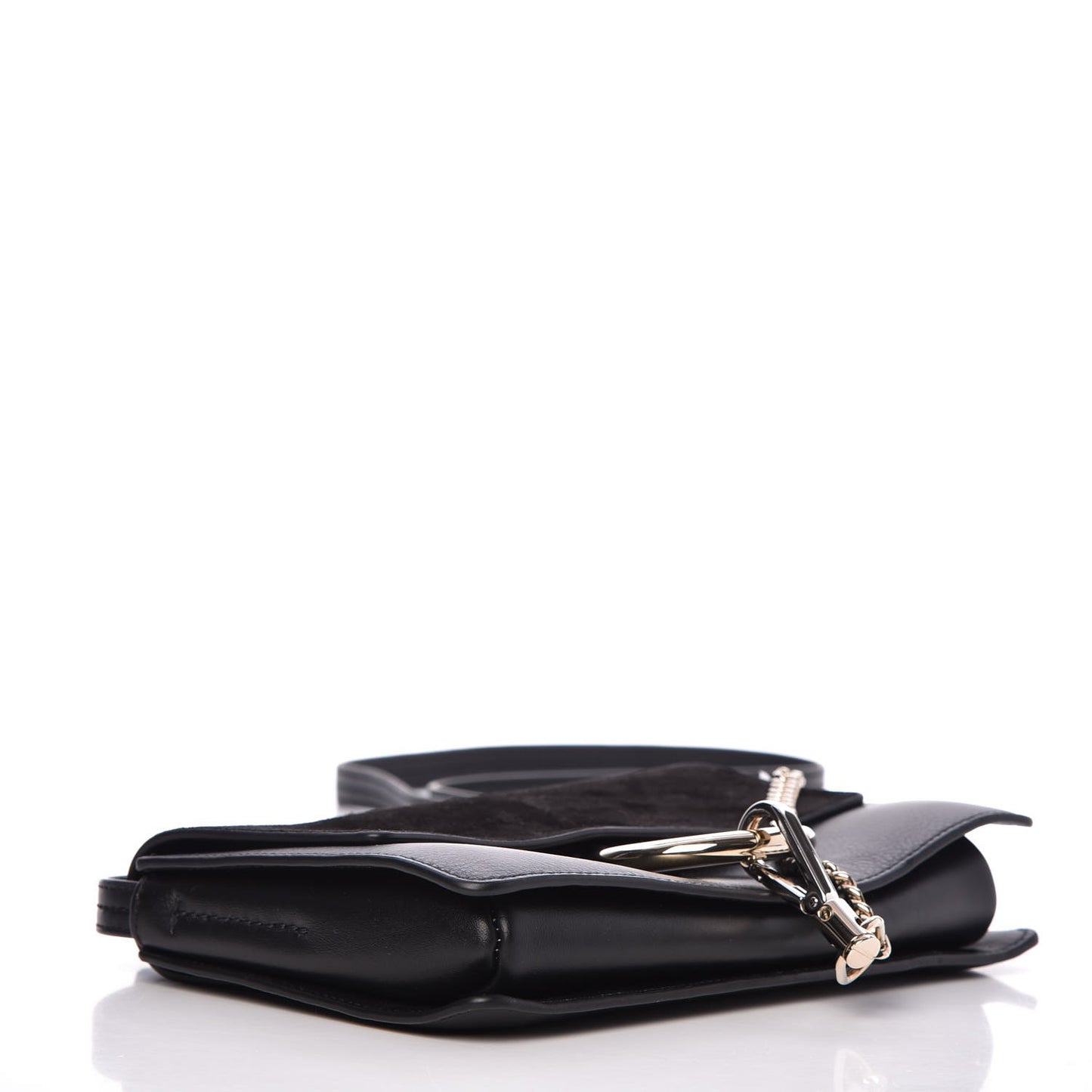 Suede Calfskin Small Faye Shoulder Bag Black