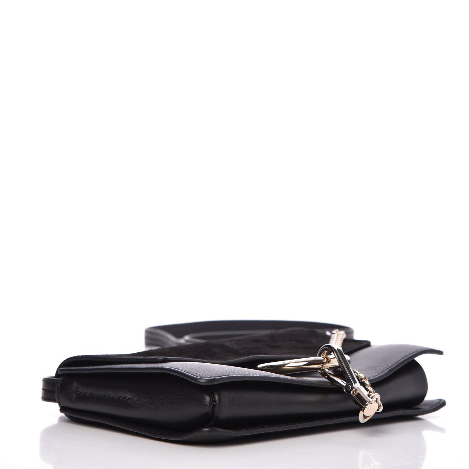 Chloe Suede Calfskin Small Faye Shoulder Bag Black 4 of 9