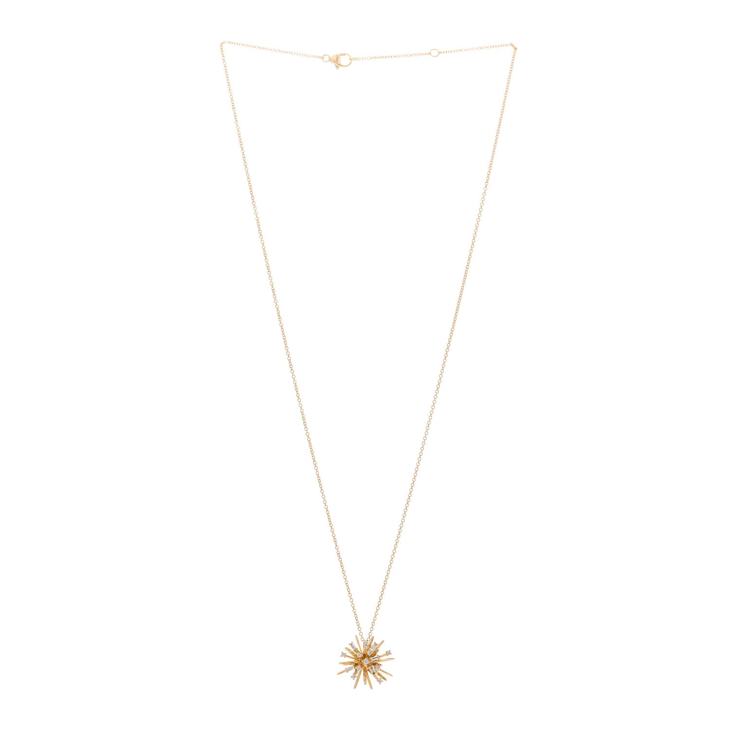 David Yurman 18K Yellow Gold Diamond Small Supernova Pendant Necklace 3 of 5