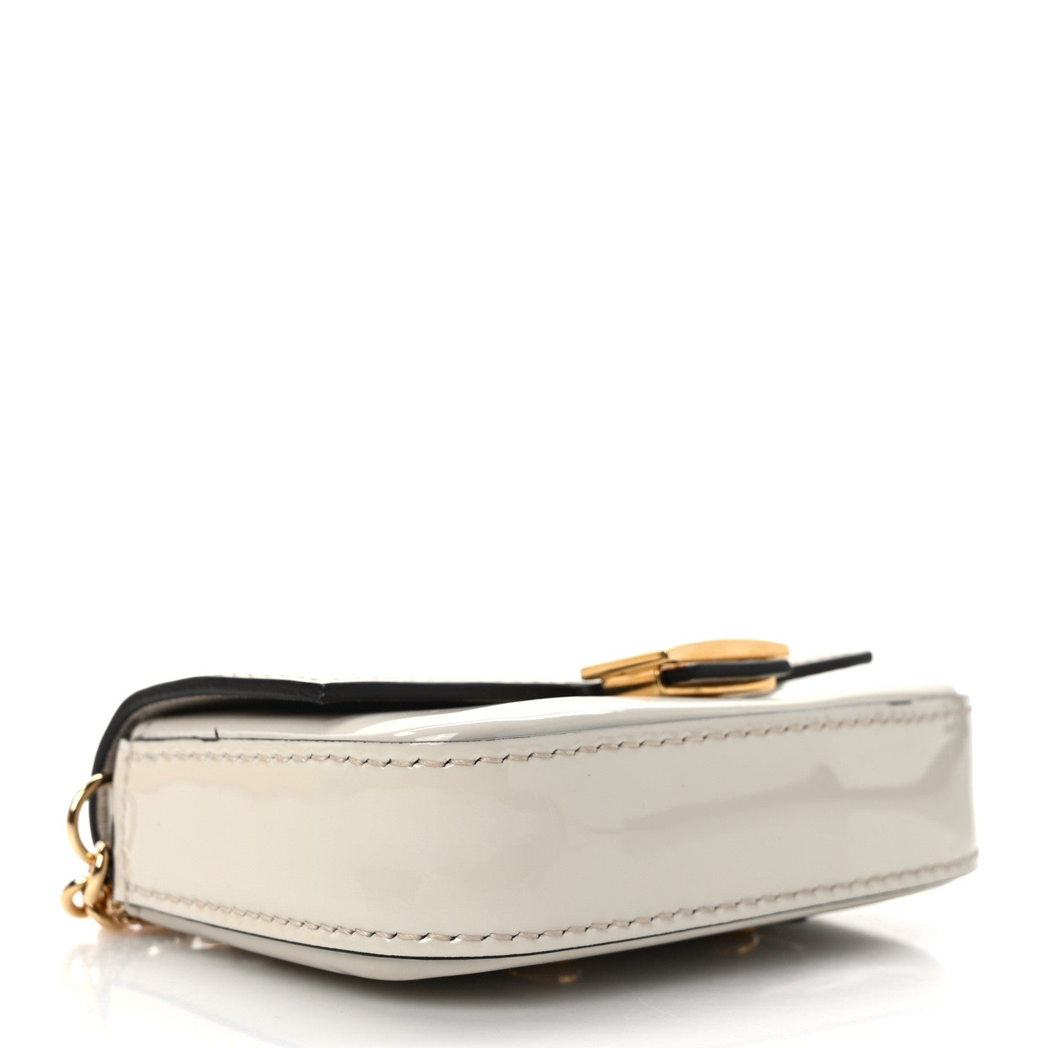 Fendi Vitello Vernice Mou Nano Baguette Belt Charm Latte 4 of 10