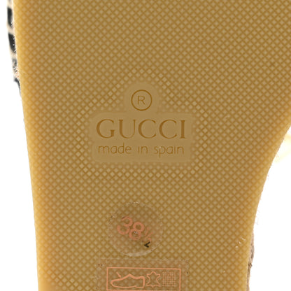 Gucci Monogram Matelasse GG Marmont Ankle Wrap Platform 35/120mm Espadrille Wedges 38.5 Beige Ebony Black Sand Storm 8 of 9