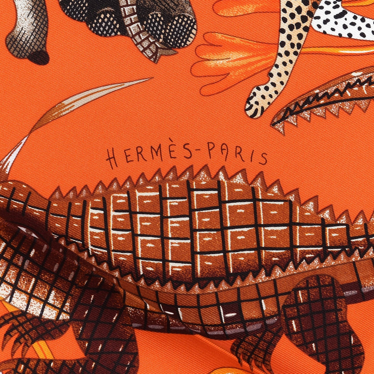 Silk La Marche du Zambezi Scarf 90 Orange
