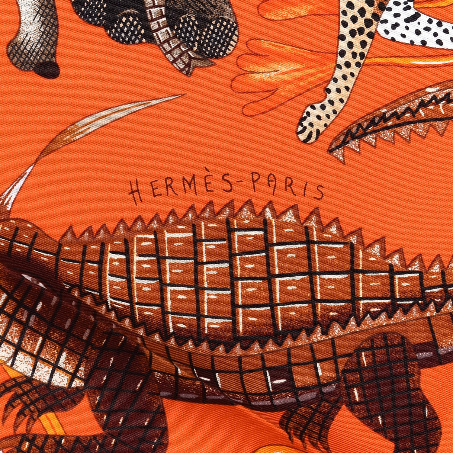 Hermes Silk La Marche du Zambezi Scarf 90 Orange 2 of 4