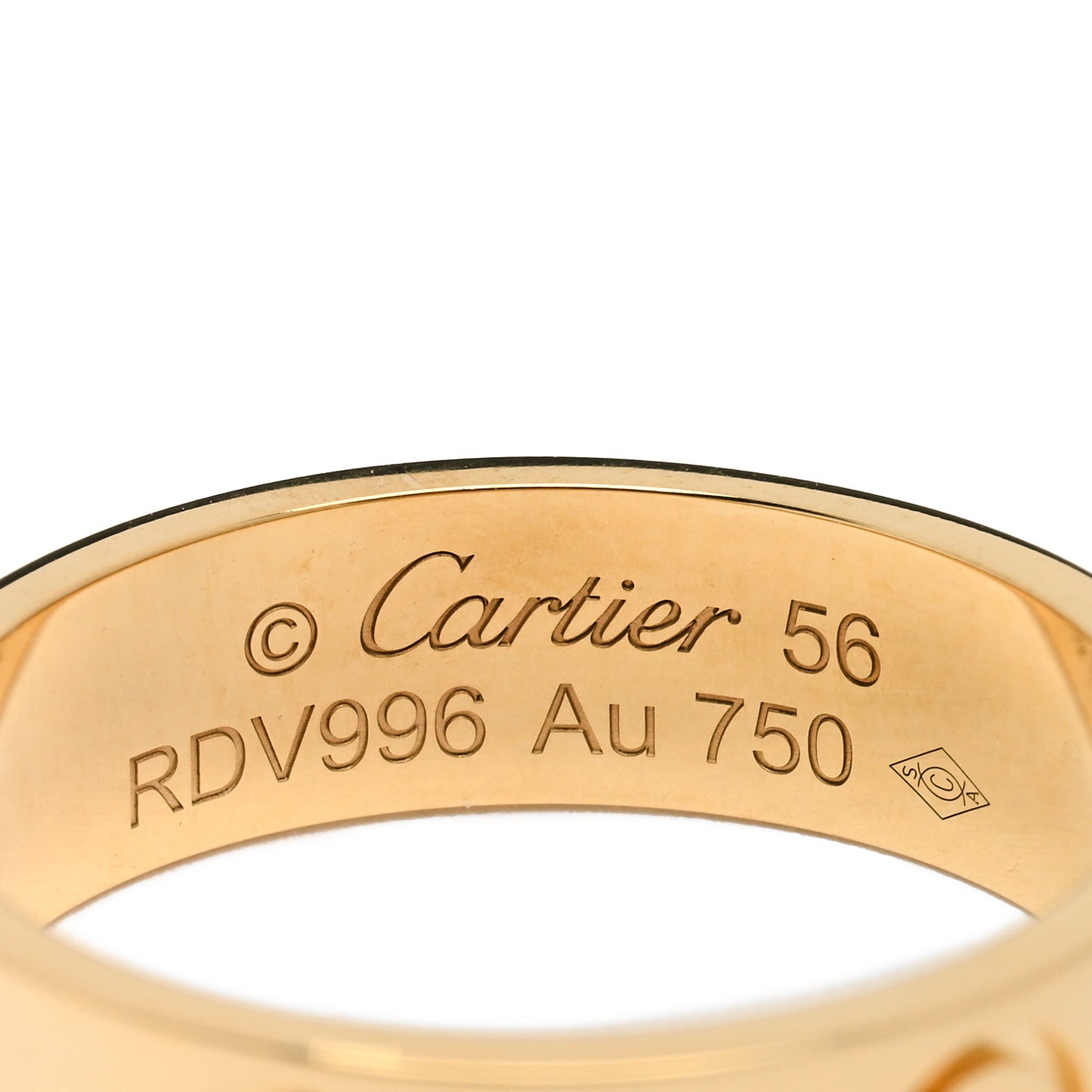 18K Yellow Gold 5.5mm LOVE Ring 56 7.5