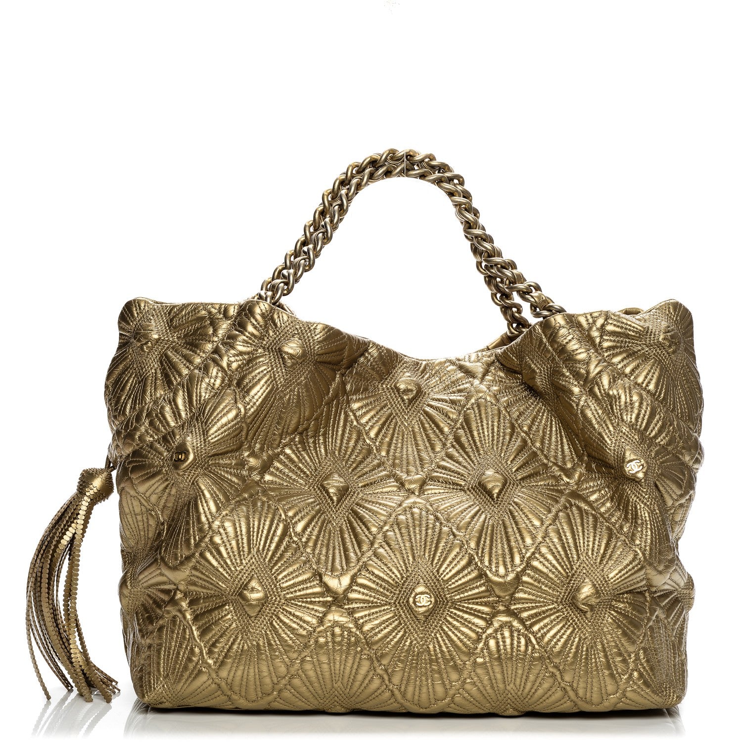 Chanel Calfskin Embroidered Ca D’Oro Tote Gold 1 of 8