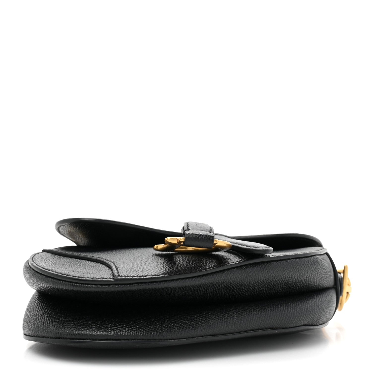 Christian Dior Grained Calfskin Mini Saddle Bag Black 4 of 9