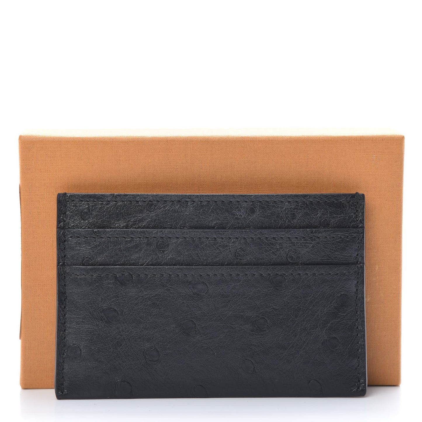 Ostrich Double Card Holder Black