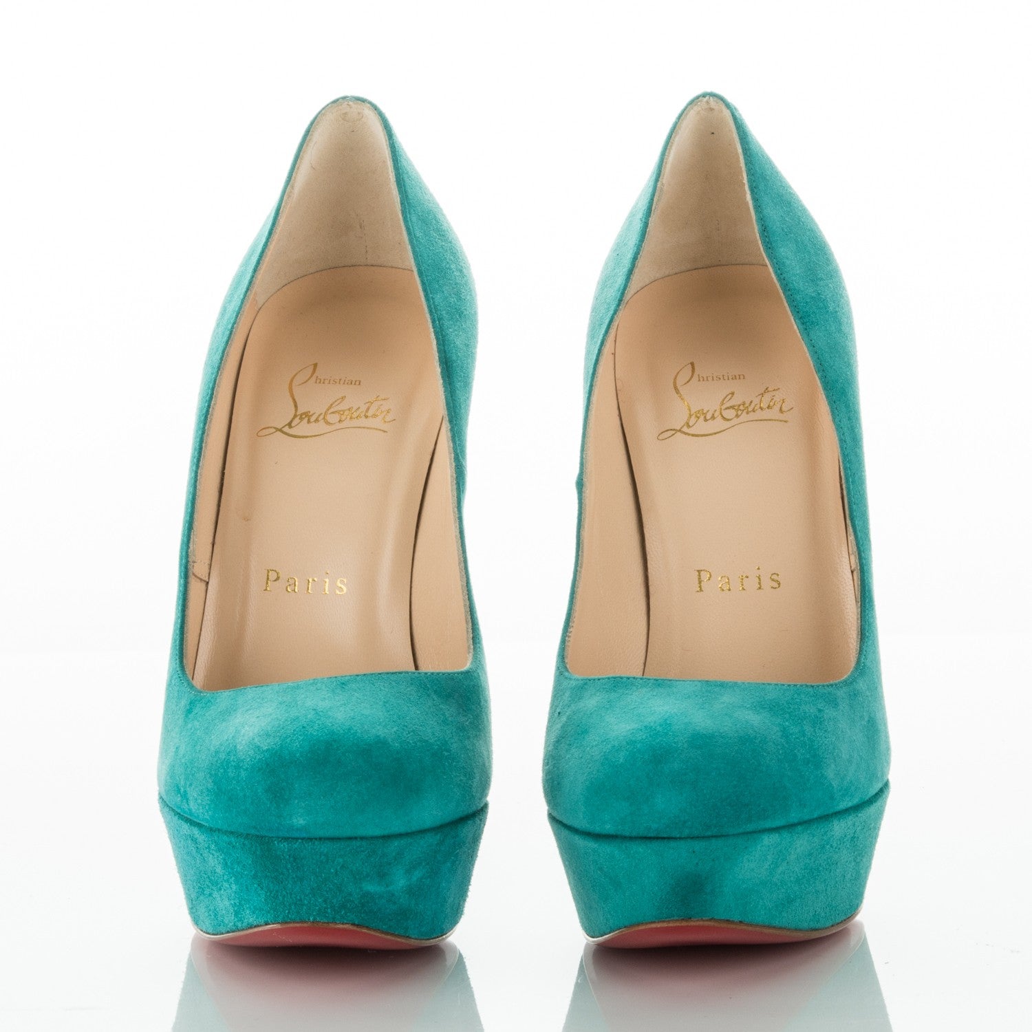 Christian Louboutin Suede Bianca 140 Pumps 36 Caraibes 2 of 7