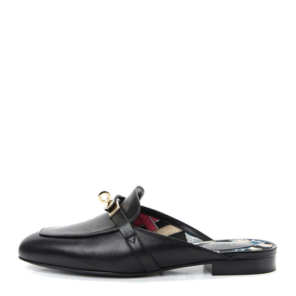 Hermes Goatskin Oz Mules 36 Black 1 of 11