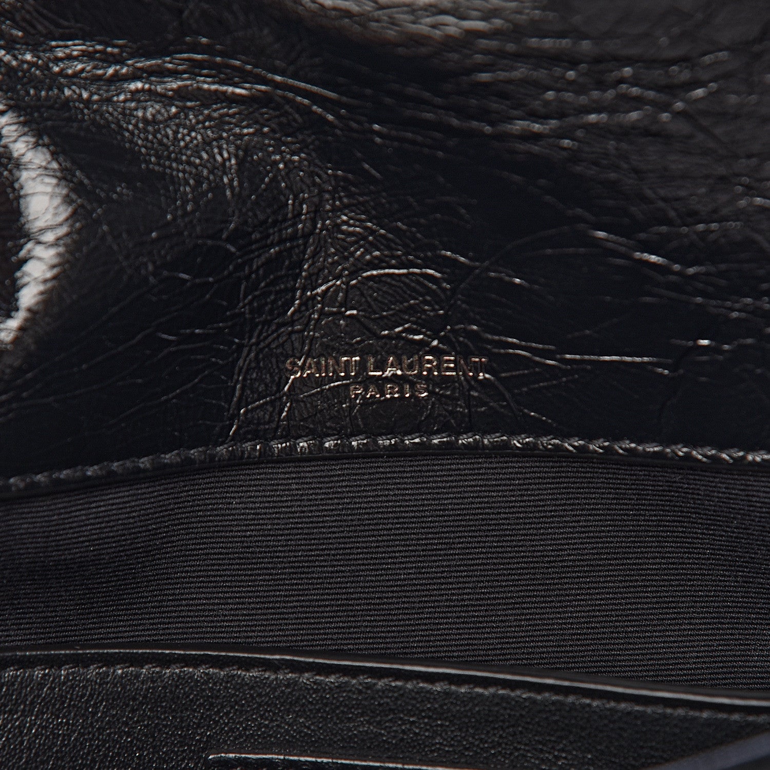 Saint Laurent Crinkled Calfskin Matelasse Monogram Baby Niki Chain Satchel Black 7 of 11