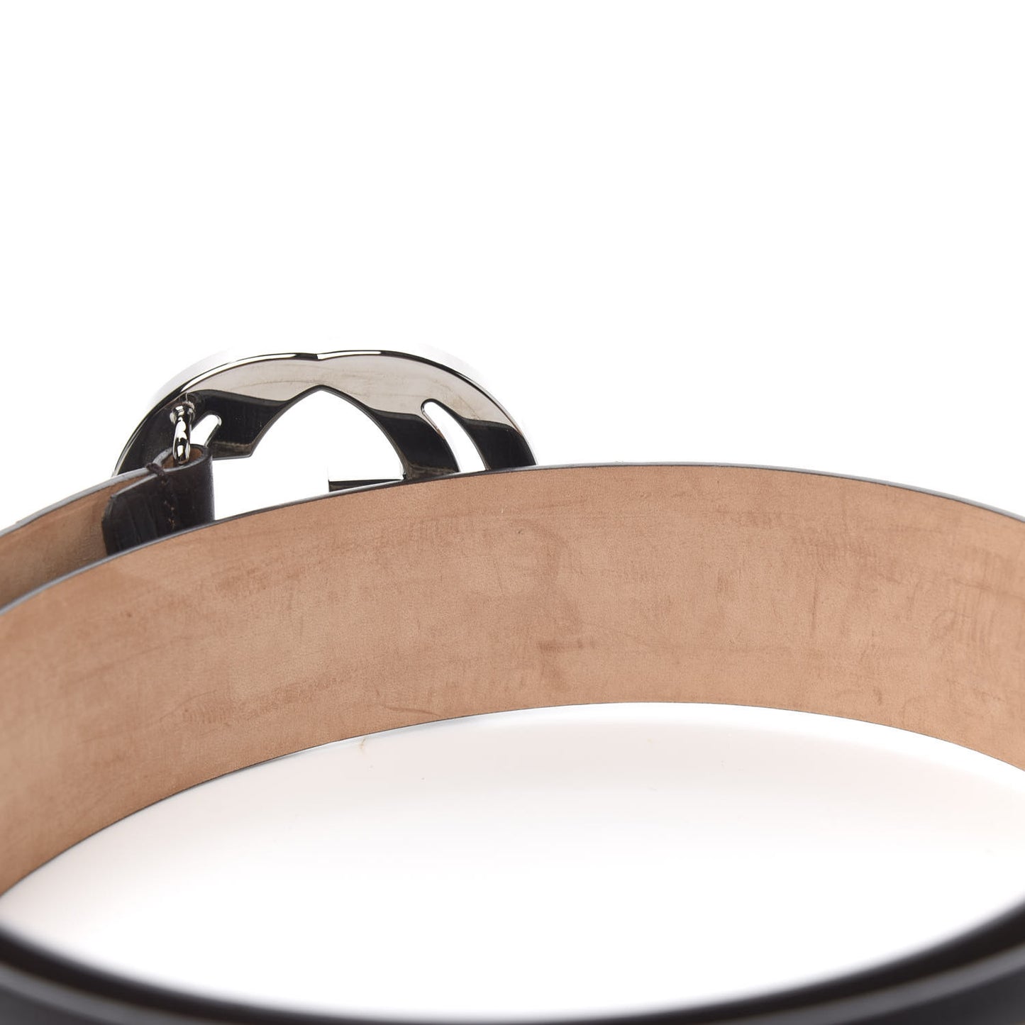GG Plus Monogram Niagara Lux Calfskin Interlocking G 40mm Belt 80 32 Beige Ebony Cocoa