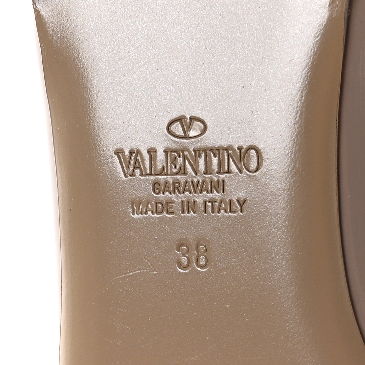 Valentino Garavani Patent Rockstud Ballerina Flats 38 Poudre 8 of 9